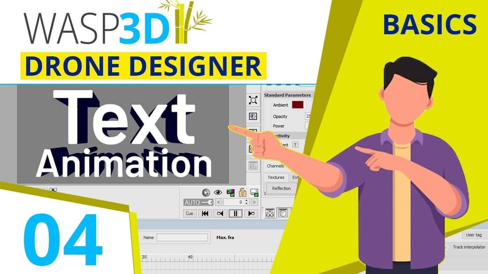 Drone Designer Basics | Part 04 | Text Animation | #Wasp3D Tutorials