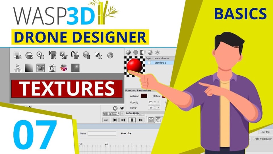 Drone Designer Basics | Part 07 | Textures | #Wasp3D Tutorials